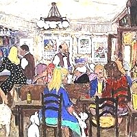 マルコ・ストッパーの絵画作品　タイトルは、カフェ
